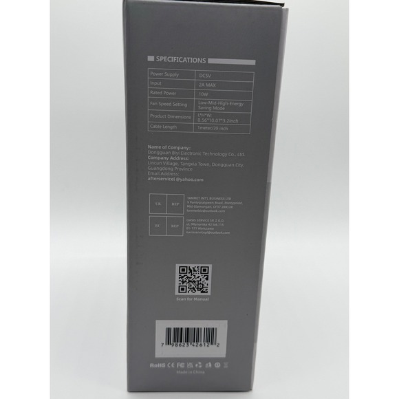 CLIP ON FAN | 10000 MAH RECHARGEABLE BATTERY, 8 INCH - BLACK 0106 - Picture 4 of 7